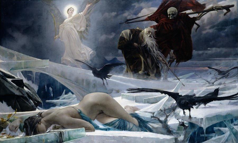 Adolf Hirémy-Hirschl. Ahasuerus at the End of the World. 1888